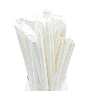 PAJITA DE PAPEL BLANCA ENVUELTA 197X12 MM 30UD