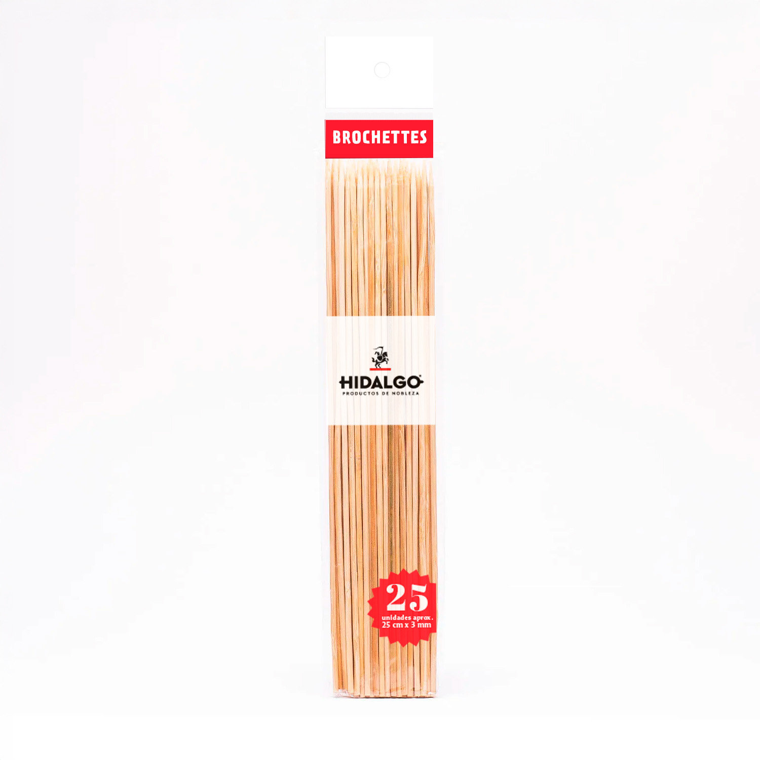 Brochette Hidalgo 25 cm x 25 unidades