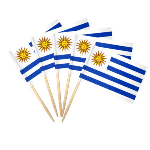 Pinchos Banderitas de Uruguay 10cm por 100 Uds.