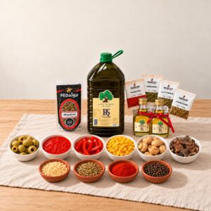 Promo Cocina de Todos los Días de Hidalgo: aceite de orujo de oliva 5 L con regalo, tomate, morrones, aceitunas, choclo, champiñones, hongos, alcaparras y condimentos